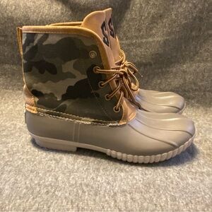 MarleyLilly Boots Shoes Women’s Size 8‎ Duck Ankle Boot Camo Lace Up